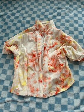 Alpine Design Tie-Dye Button-Up Crop Shirt